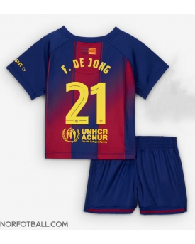Billige Fotballdrakt Barcelona Frenkie de Jong #21 Replika Hjemmedraktsett Barn 2025-26 Kortermet (med bukser)